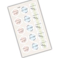 Matrica - Szeretettel pasztell matricák 15db/lap – húsvéti dekorációhoz