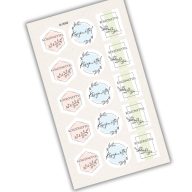  Matrica - Köszönettel pasztell matricák 15db/lap – húsvéti dekorációhoz