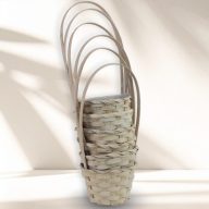 Bambusz füles kaspó mosott fehér 12cm 6db/csomag 200/# – kreatív hobby projektekhez és dekorációhoz – Papelito.hu