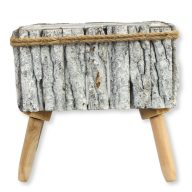 Fakéreg virágláda lábbal szürke 24x25x12cm