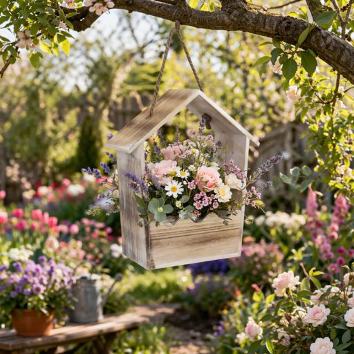 Íves tetejű zsinóros virágtató 28x22x11cm