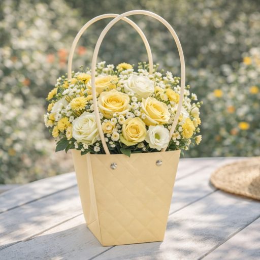 Impregnált mintás virágtasak - barack