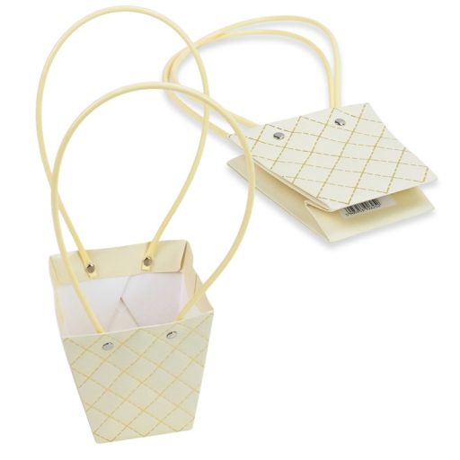 Impregnált mintás virágtasak - krém