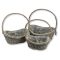 Fonott ovál kosár szett szürke 3db/szett