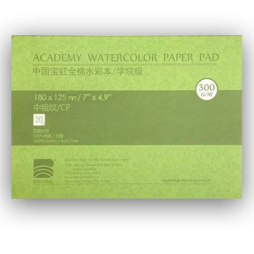 Akvarelltömb - Baohong Pure Cotton Cold Pressed Watercolor Paper Pad 180x125mm