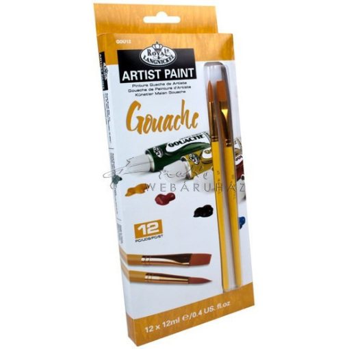 Művész Gouache festék készlet 2 db ecsettel - Royal 12 x 12 ml, tubusos