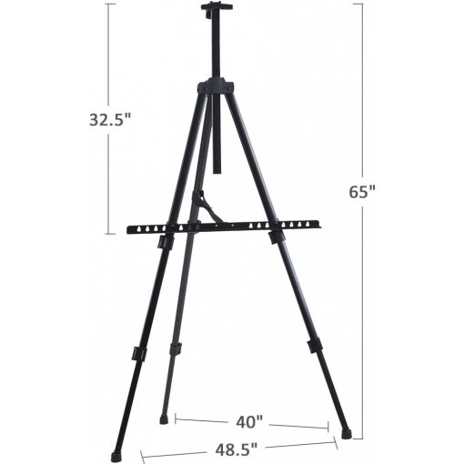 M-ART Tábori festőállvány fémből, teleszkópos lábakkal és hordtáskával, 165 cm - MEEDEN