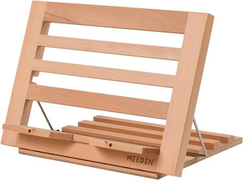 Festőállvány bükkfából, könyvtartó, összecsukható - MEEDEN H-Frame Adjustable Small Studio Tabletop Easel