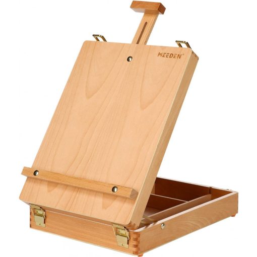 M-ART Festődoboz, asztali festőállvány - MEEDEN Solid Beech Wood Tabletop Easel Art Easel with Storage