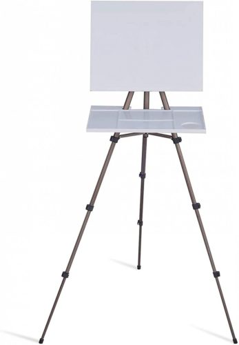 M-ART MEEDEN Professzionális, ultrakönnyű, tábori festőállvány, gyorsrögzítéssel, rögzíthető rajztáblával, 165 cm magas