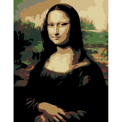 Számozott kifestő készlet vászonra 35x45 cm - Akrilfestékkel, ecsetekkel, felnőtteknek - Mona Lisa