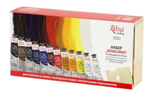 Olajfesték készlet - Rósa Gallery - 12 x 45 ml tubusos - fadobozos