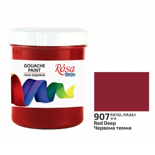 Rósa Gouache Studio színenként - 100 ml tégelyes - Sötétvörös - 907