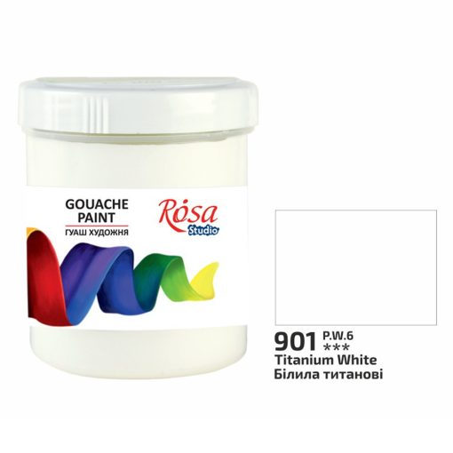 Rósa Gouache Studio színenként - 100 ml tégelyes - Titánfehér - 901