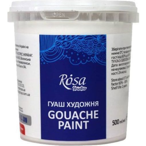 Rósa Gouache Studio színenként - 500 ml vödörben - Titánfehér 901