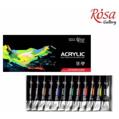   Akrilfesték készlet - Rósa Gallery - 12 x 20 ml tubusos művészfesték - kartondobozban