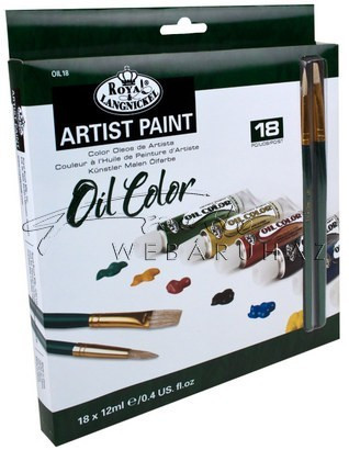 Olajfesték készlet 2 db ecsettel - Royal 18 x 12 ml