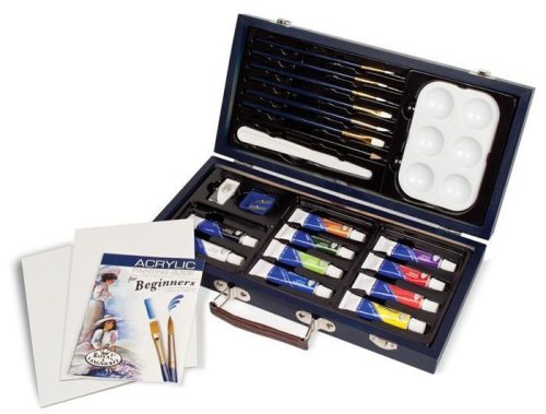 Nagy akrilfestő készlet táskában - elegáns fadobozban - Royal Acryl 25