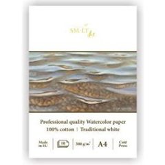   Akvarelltömb - SMLTArt Professional Watercolor 300gr, 100% pamut, 10 lapos művésztömb A5-ös méretű