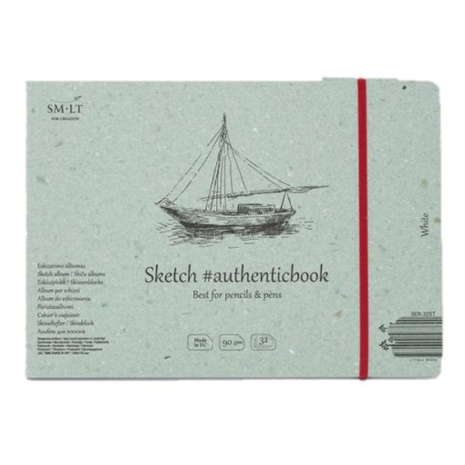 Vázlattömb - SMLT Sketch authenticbook - Fehér, 90gr, 32 lapos, 17,6x24,5cm