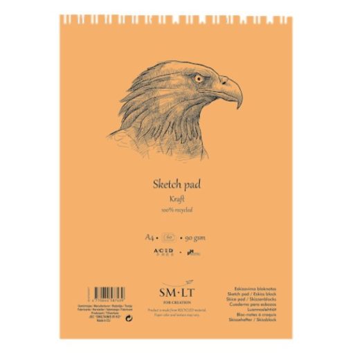 Vázlattömb - SMLT Sketch Pad - Kraft 90gr, 60 lapos A5