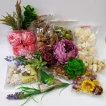 Selyemvirágfej, csokor, zöldek