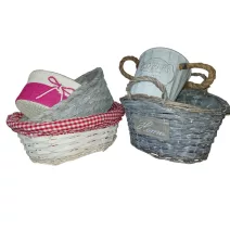 Vessző és bambusz kosarak, tárolók, kaspók