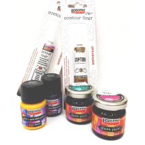 Üvegfestékek, porcelánfestékek, szatinálók