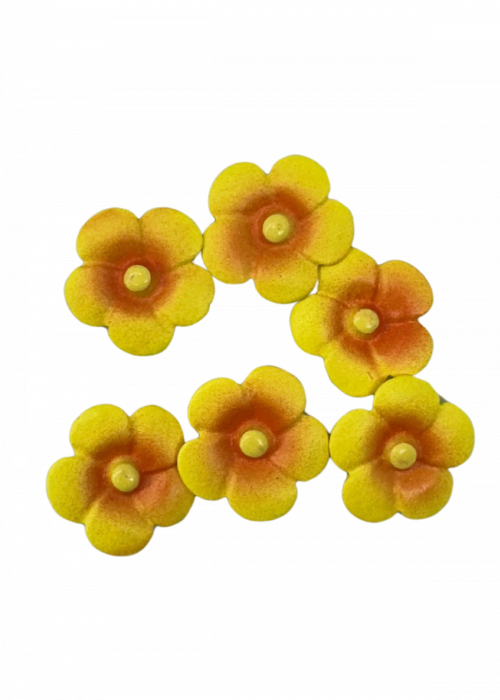 Kerámia virágfejek, öntapadós, 3,1*08,cm, 6/cs - Sárga 045553