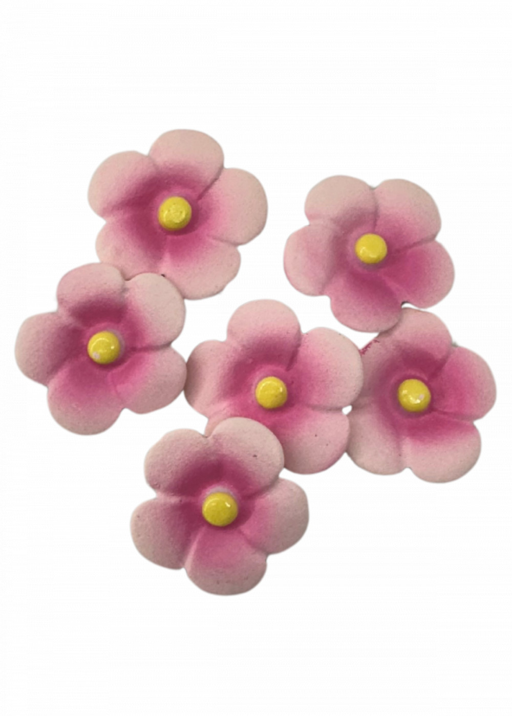 Kerámia virágfejek, öntapadós, 3,1*08,cm, 6/cs - Rózsaszín 045554