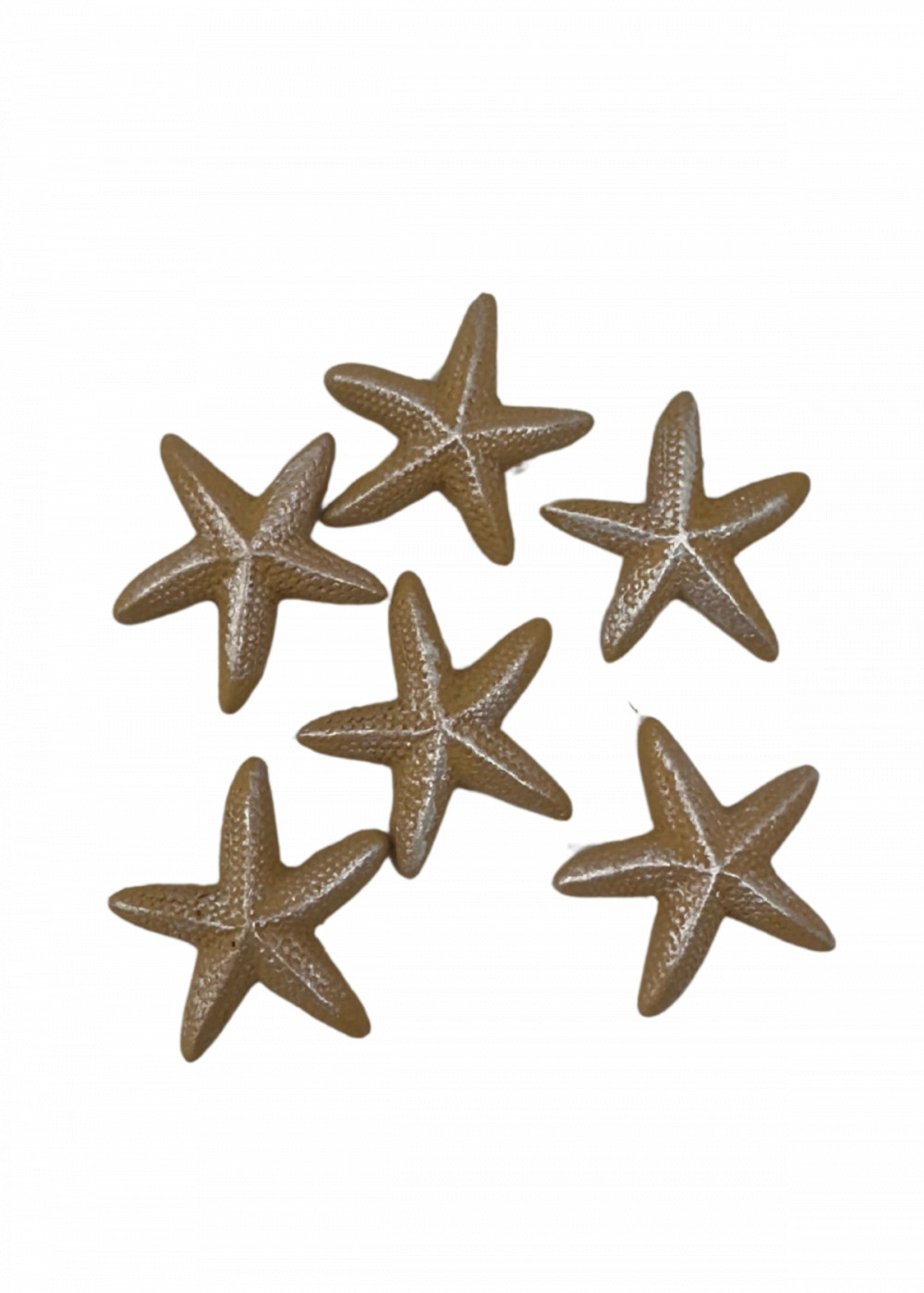 Kerámia poly - Tengeri csillagok pezsgő színben 3,7cm 6/cs 045564