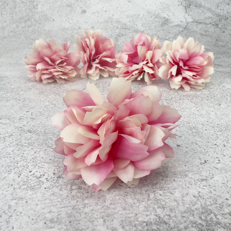 Selyemvirágfej - Kerti szegfű, cirmos rózsaszín 4,5*4cm, 5/cs 8280CRSZ